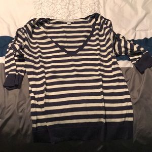 Navy and white sweater
